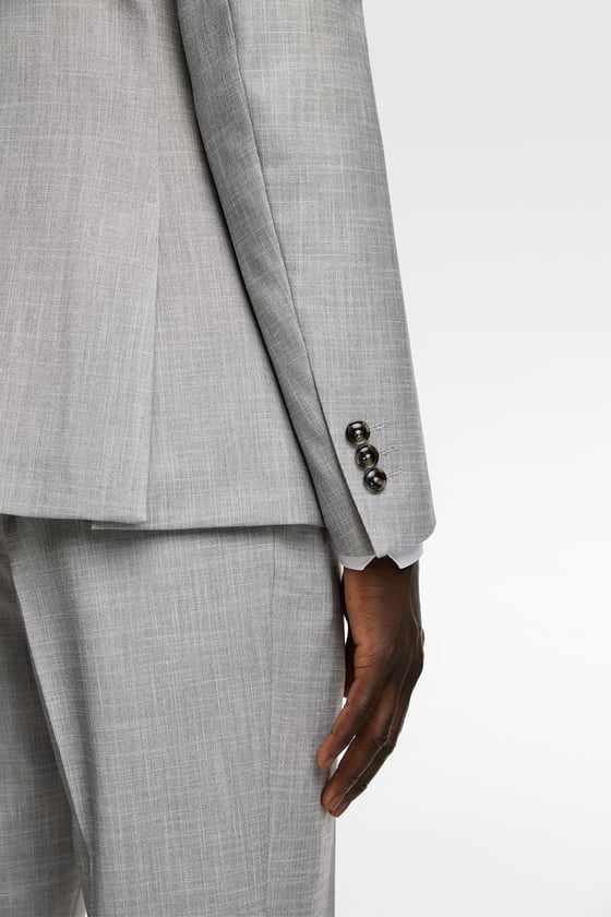 Textured Grey Blazer - SUIT ADDICT